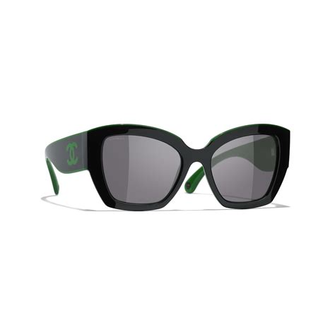 Lunettes de soleil: Lunettes papillon, nylon Noir & vert .